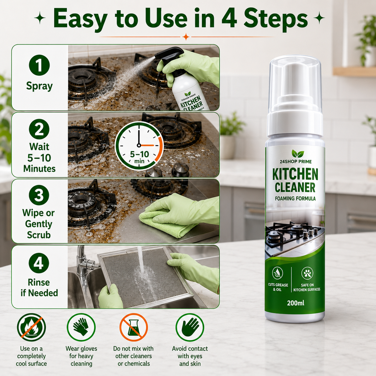 3-Pack Tap Cleaner, Kitchen Cleaner &amp; Toilet Cleaner Combo