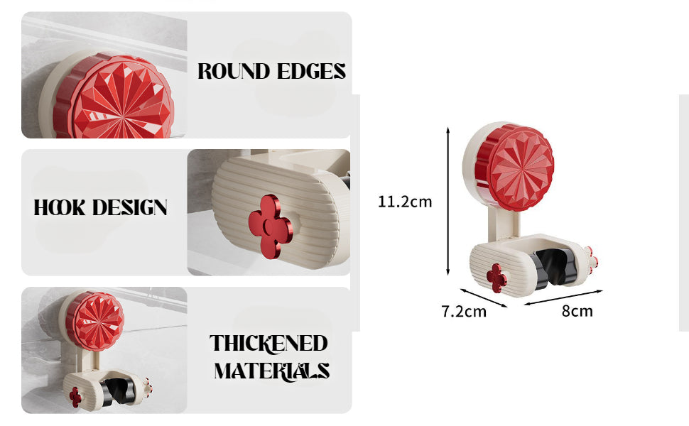 Adjustable Shower Head Holder | 360° Rotation, Suction Cup Mount – No Drilling, No Damage