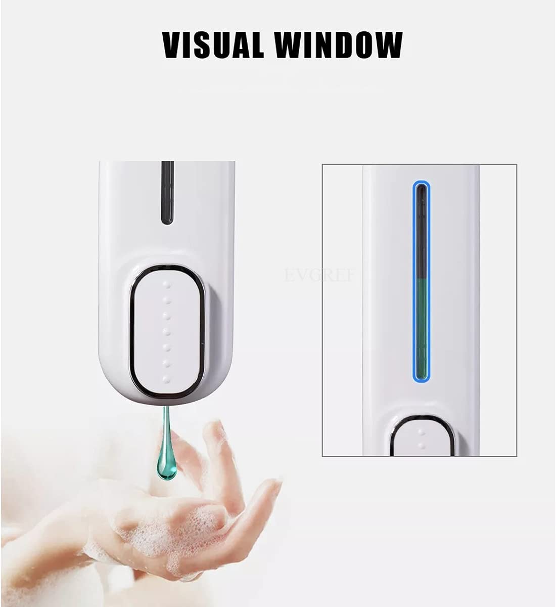 Wall-Mounted Soap Dispenser -400ml Refillable Liquid Dispenser