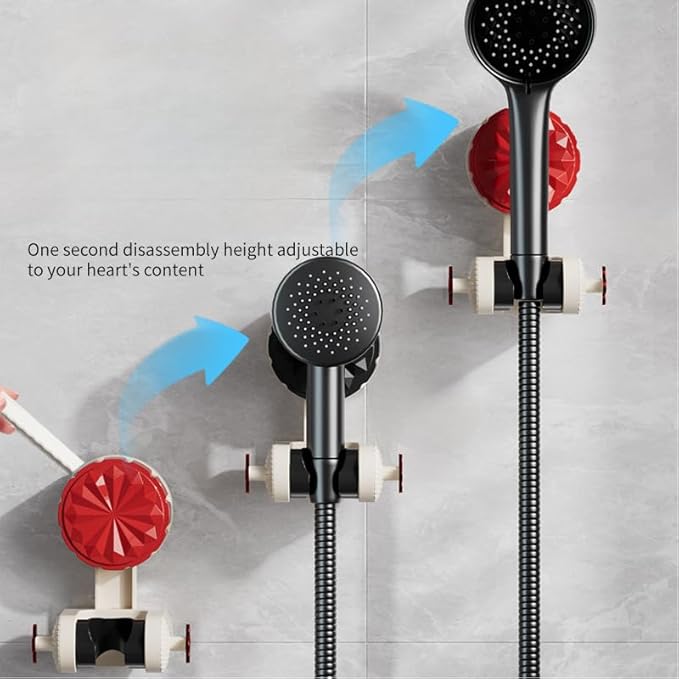 Adjustable Shower Head Holder | 360° Rotation, Suction Cup Mount – No Drilling, No Damage