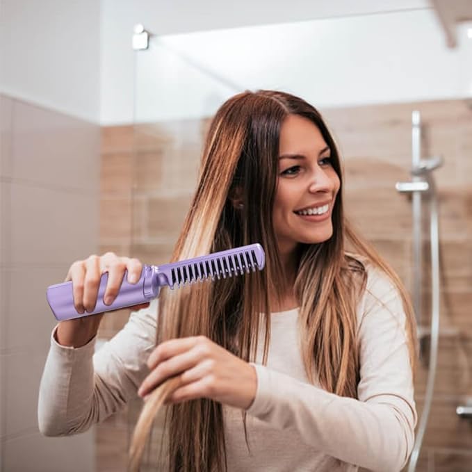 Wireless Hair Straightening Brush | Rechargeable Cordless Hair Straightener Comb