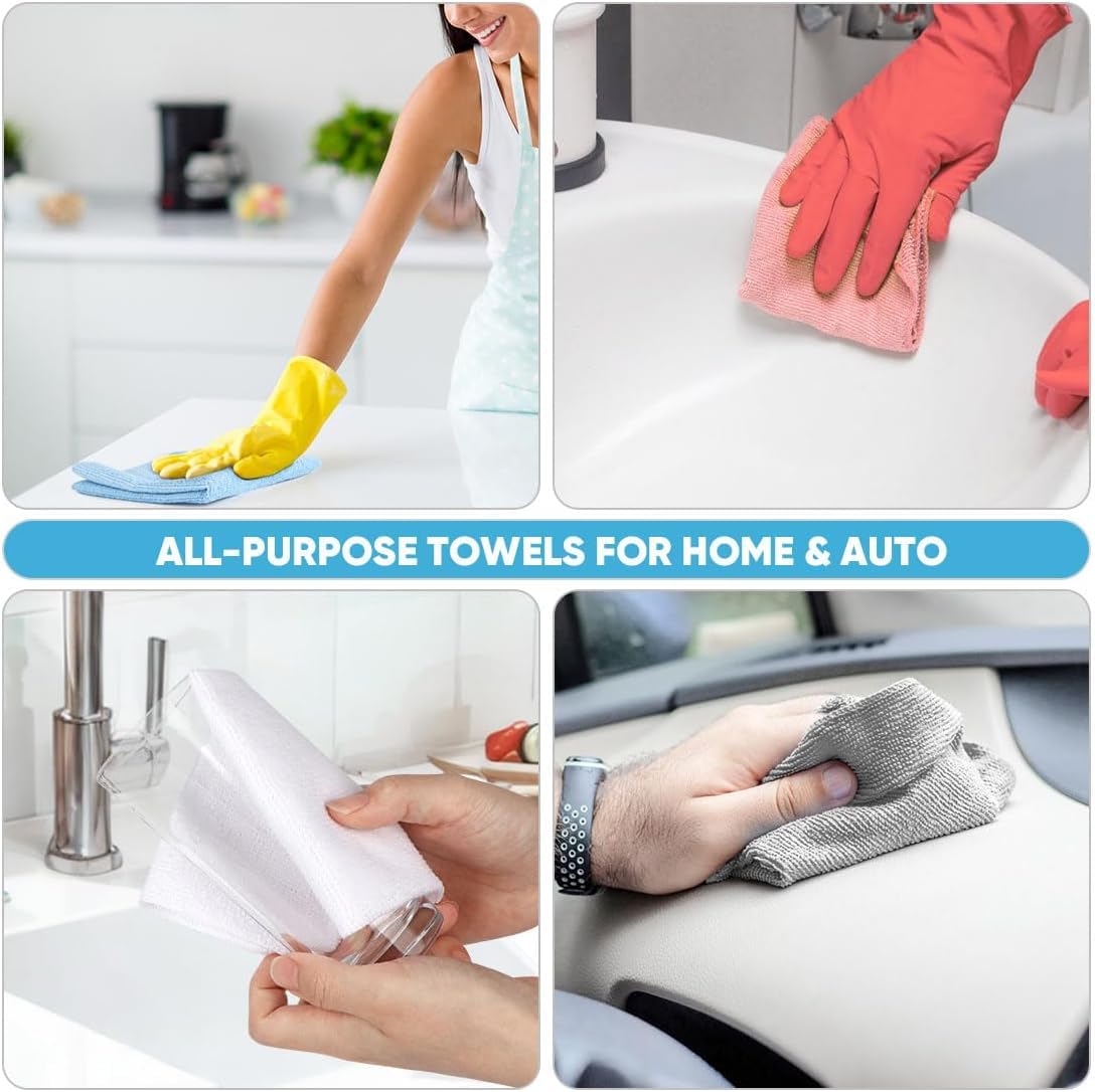 Microfiber Cleaning Cloth Roll, 20Pcs