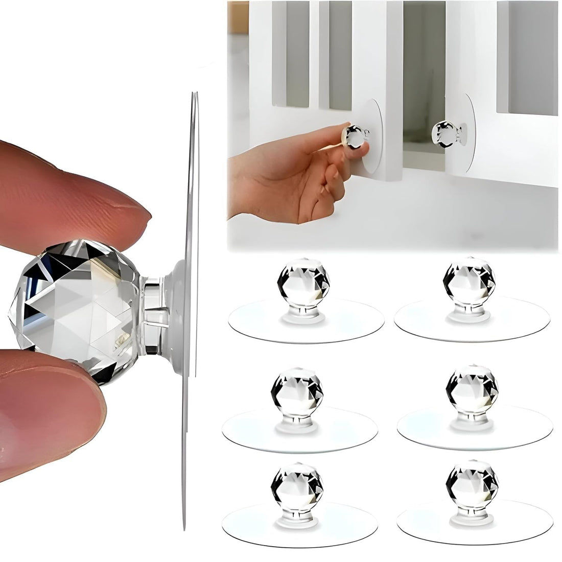 Self Adhesive Wall Hooks  Diamond Shape Acrylic Crystal Hooks