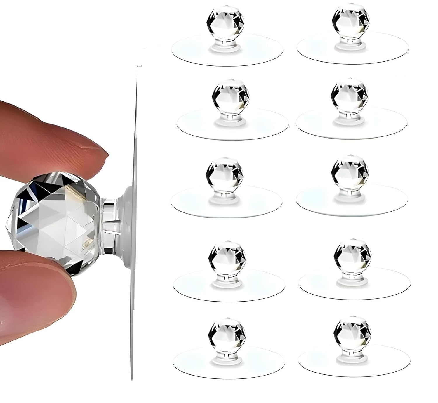 Self Adhesive Wall Hooks  Diamond Shape Acrylic Crystal Hooks