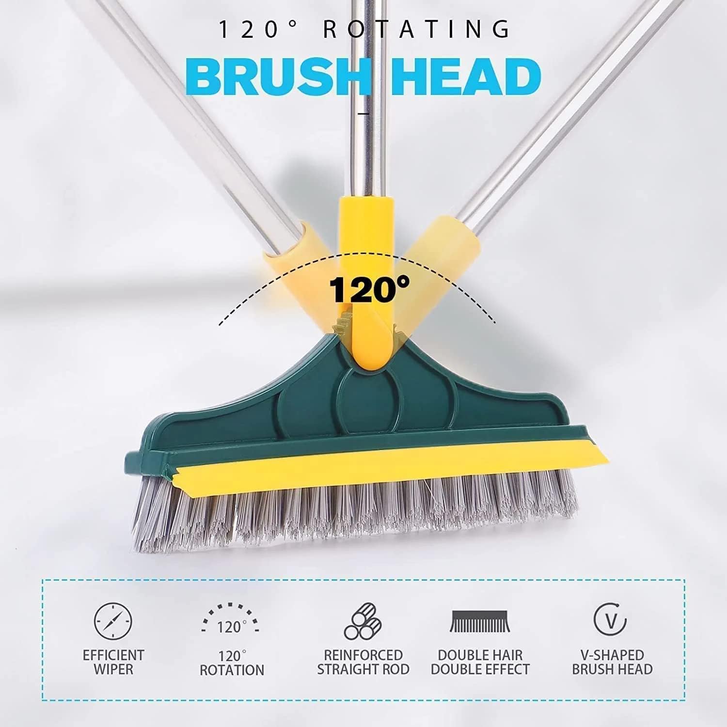 2-in-1 Bathroom Cleaning Brush with Wiper