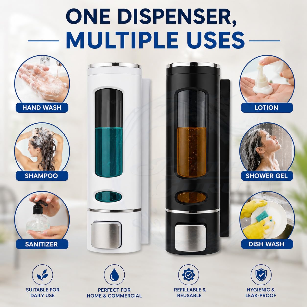Wall Mounted Soap Dispenser Pack of 2
