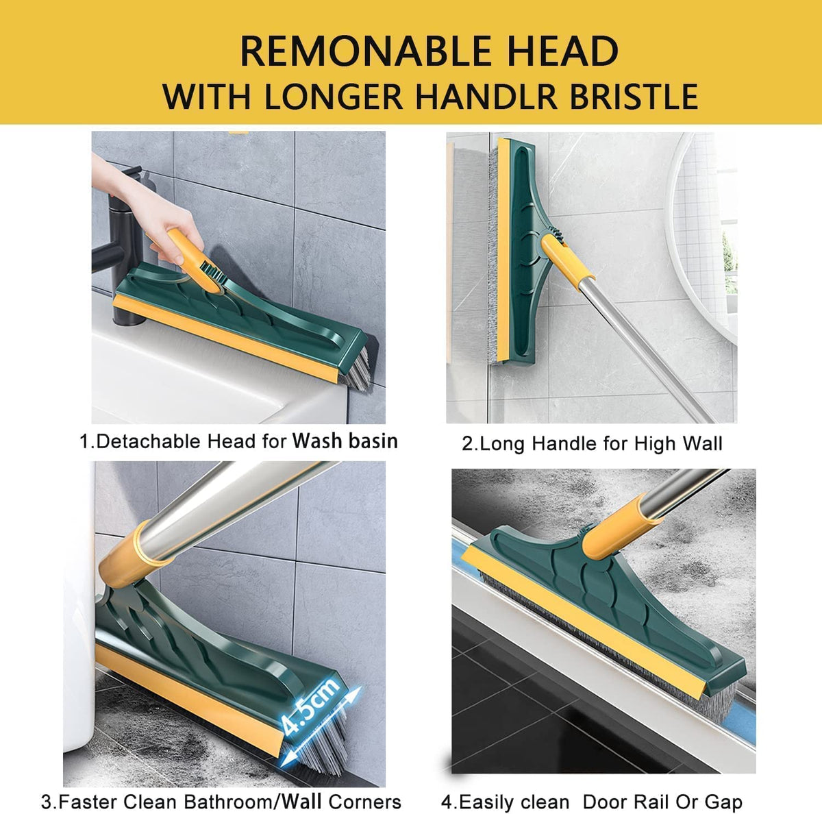 2-in-1 Bathroom Cleaning Brush + Silicone Floor Wiper – BUY 1 GET 1 FREE