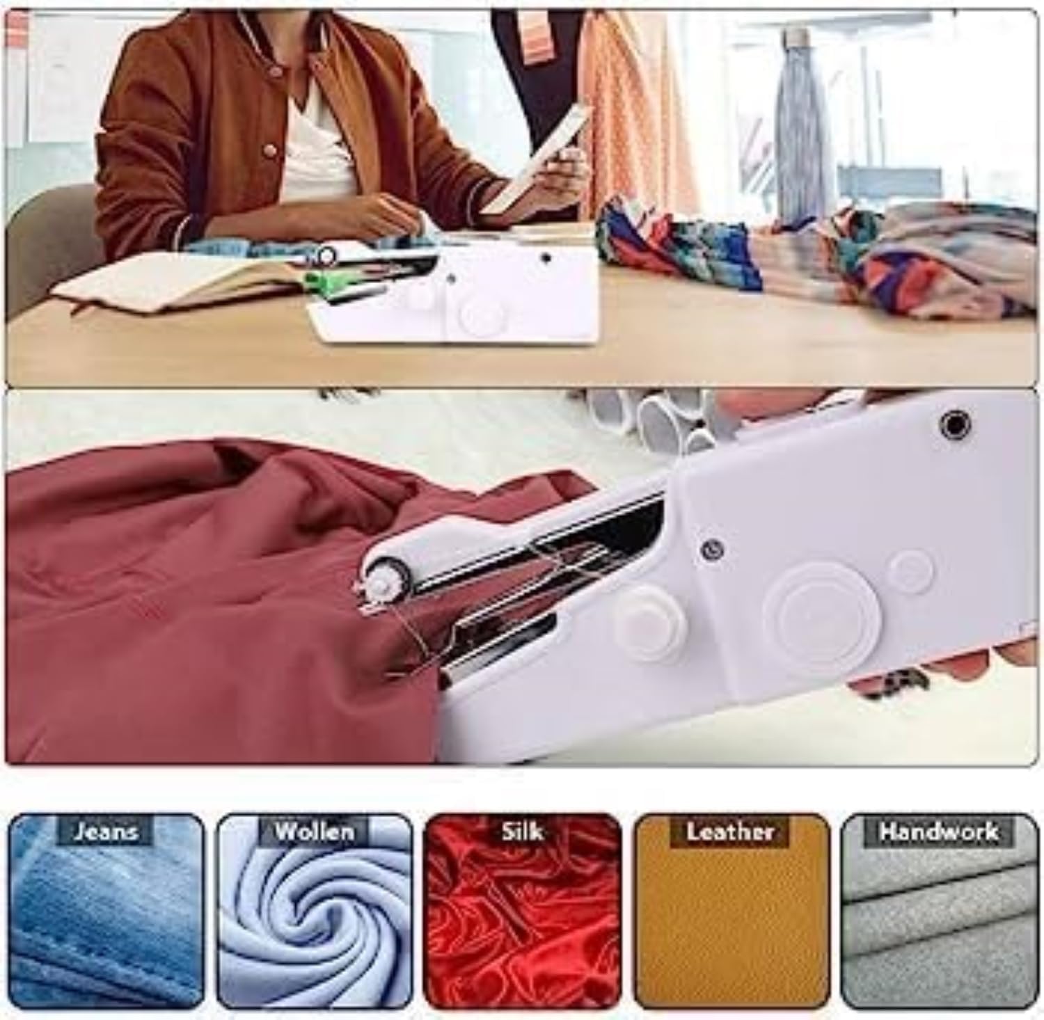 Handheld Mini Portable Hand Sewing Machine Stapler Style Silai Machine Electric Handy Stitch