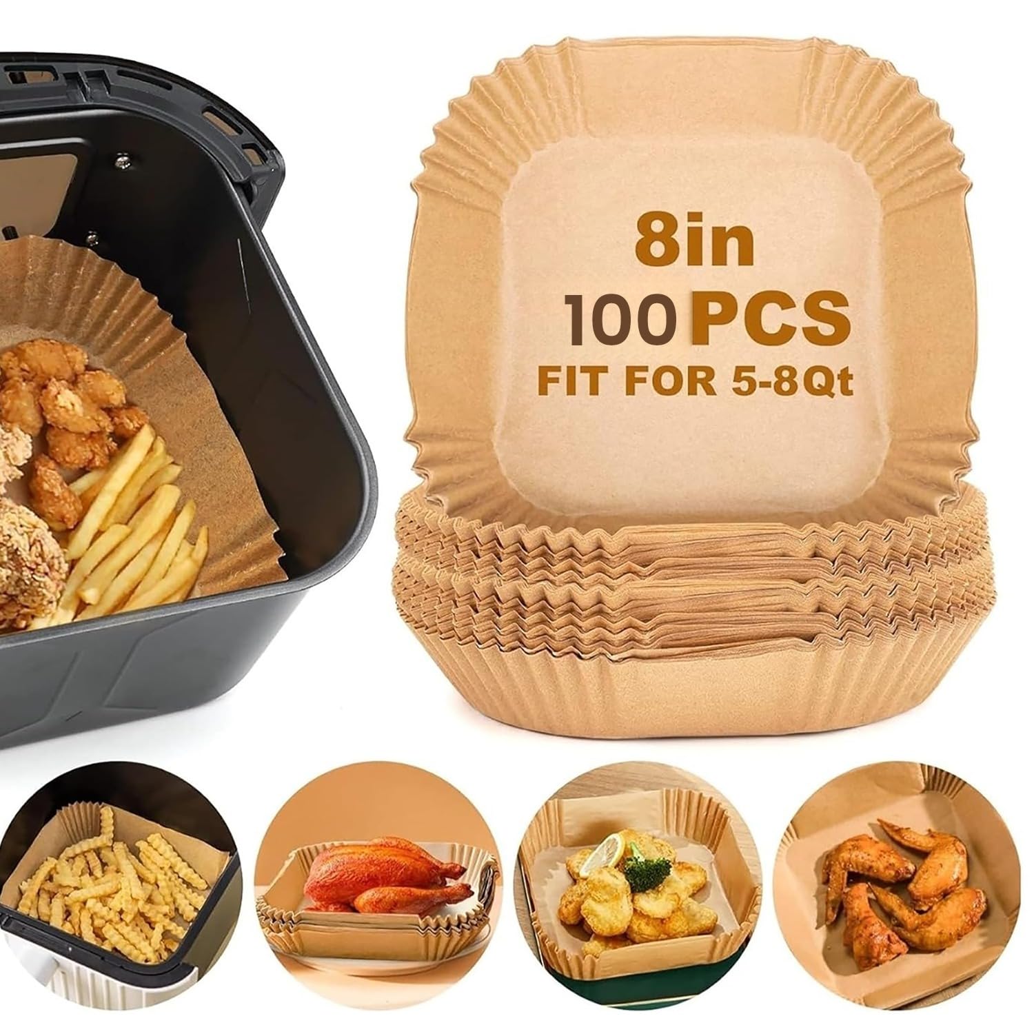 100 pcs Air Fryer Paper Sheets