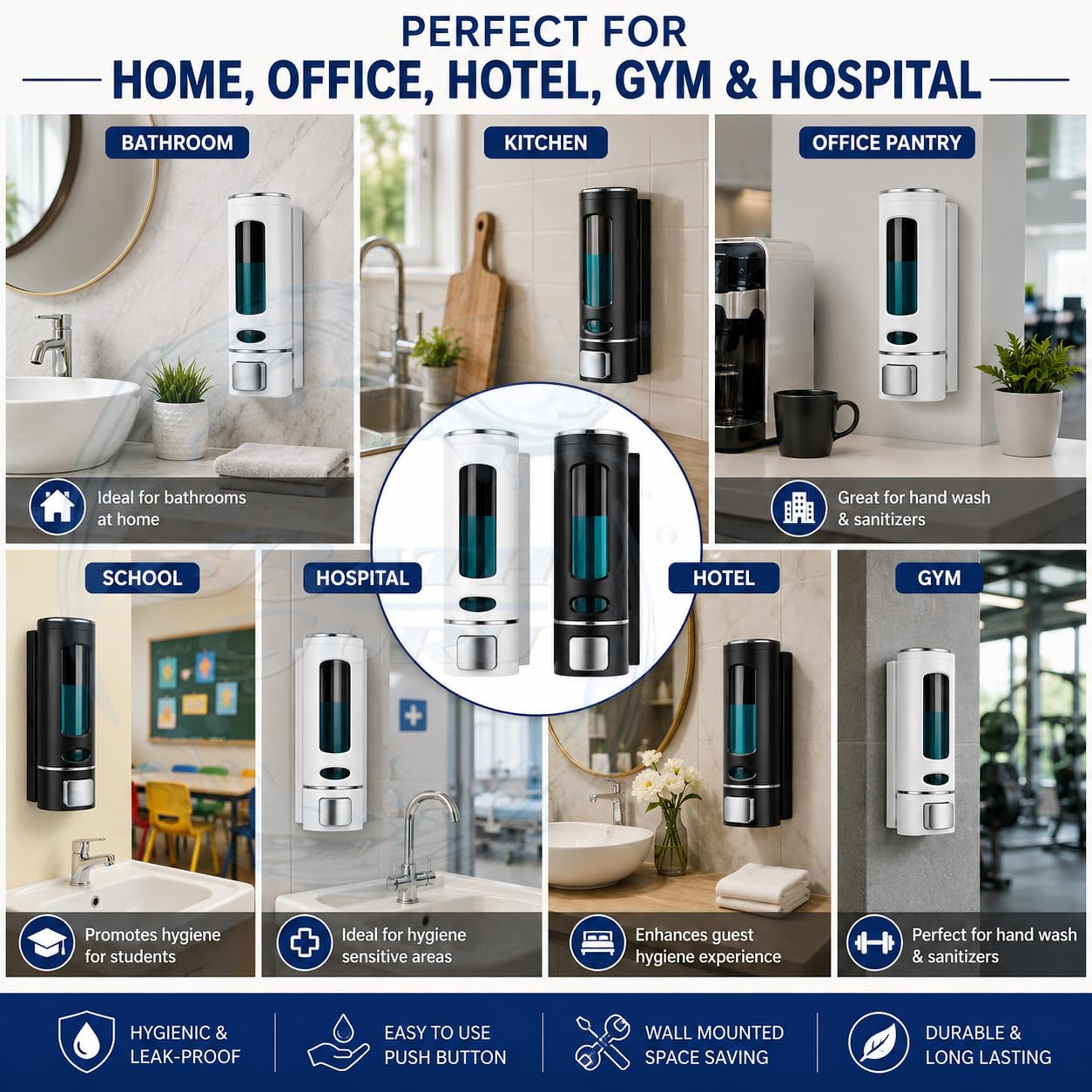 Wall Mounted Soap Dispenser Pack of 2