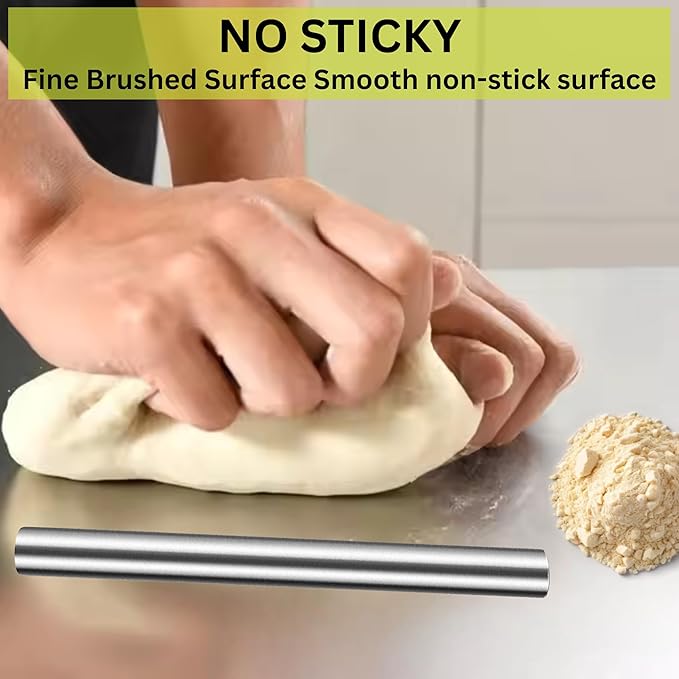 Stainless Steel Chopping Board – With Free Wooden Spatula & Rolling Pin