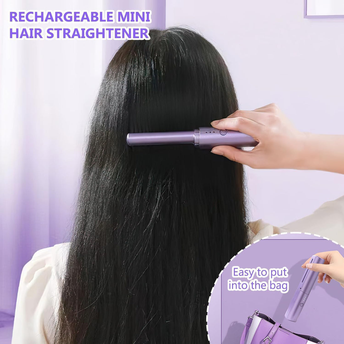 Wireless Hair Straightening Brush | Rechargeable Cordless Hair Straightener Comb