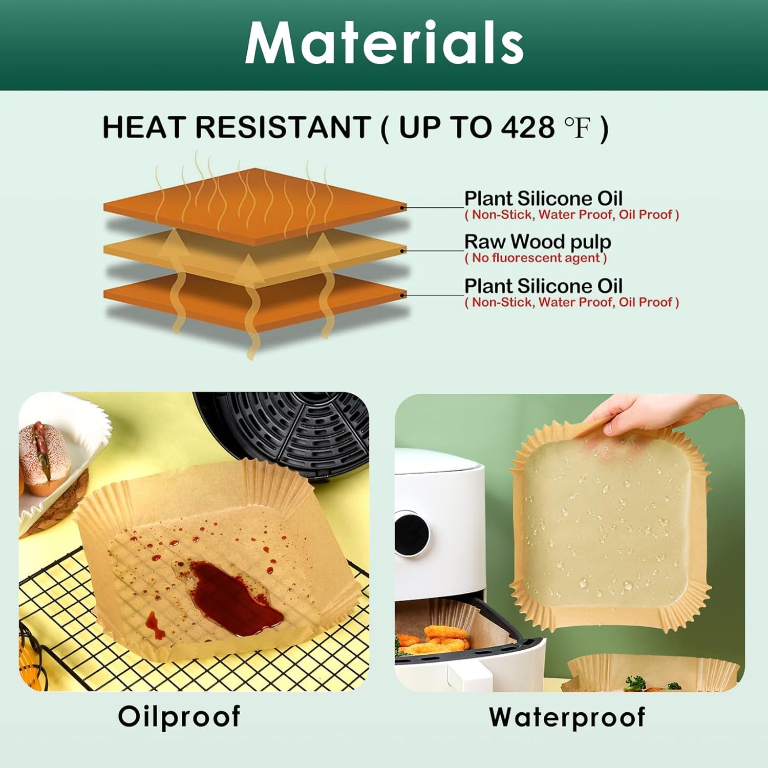 100 pcs Air Fryer Paper Sheets