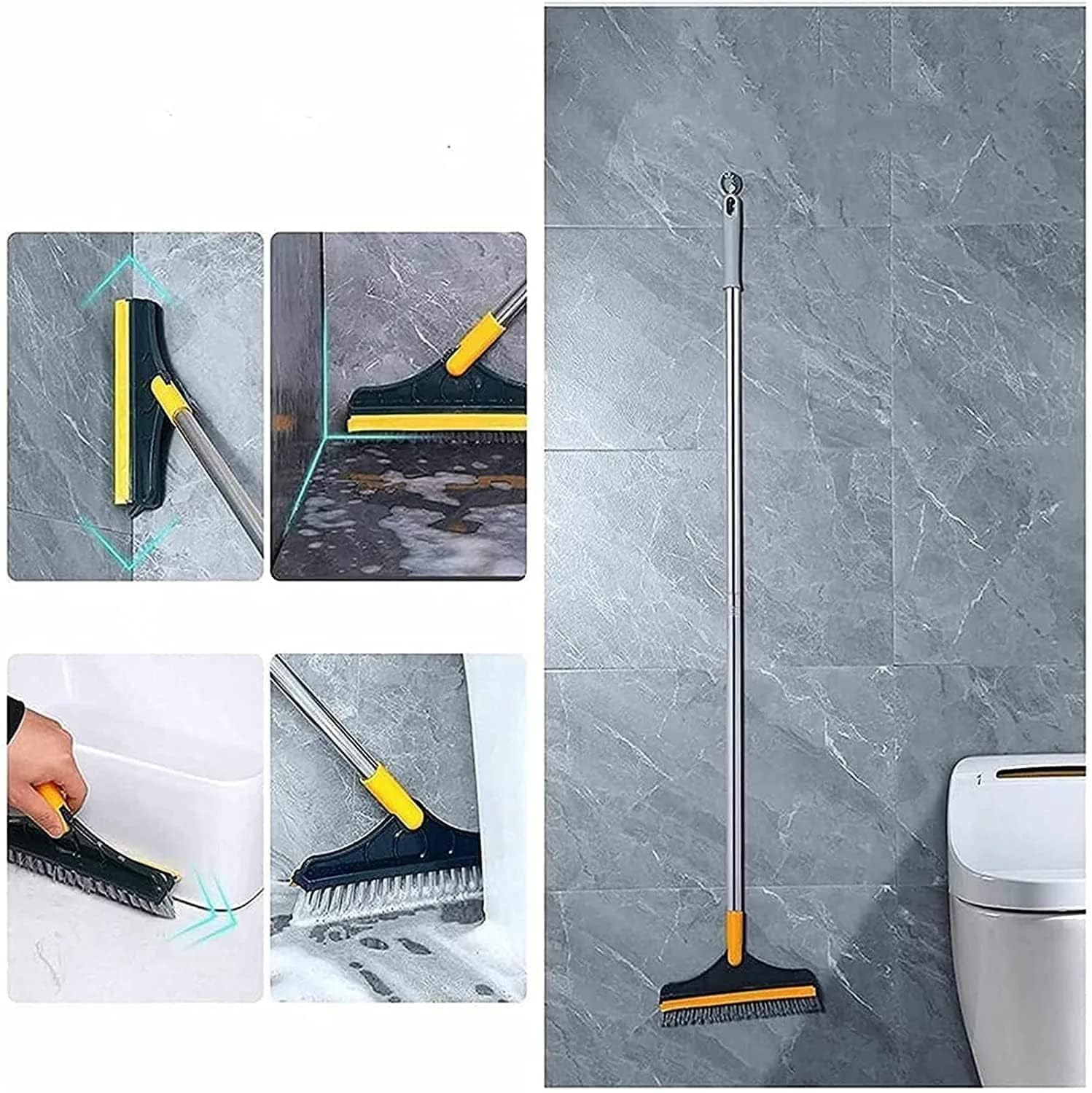 2-in-1 Bathroom Cleaning Brush with Wiper