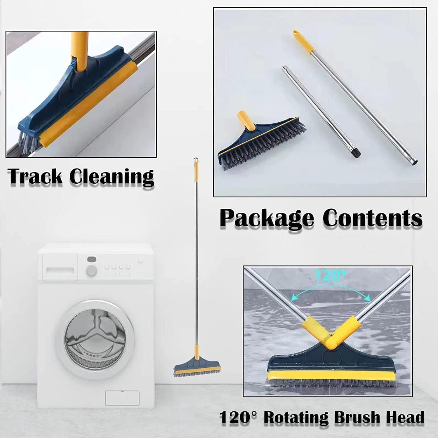 2-in-1 Bathroom Cleaning Brush with Wiper