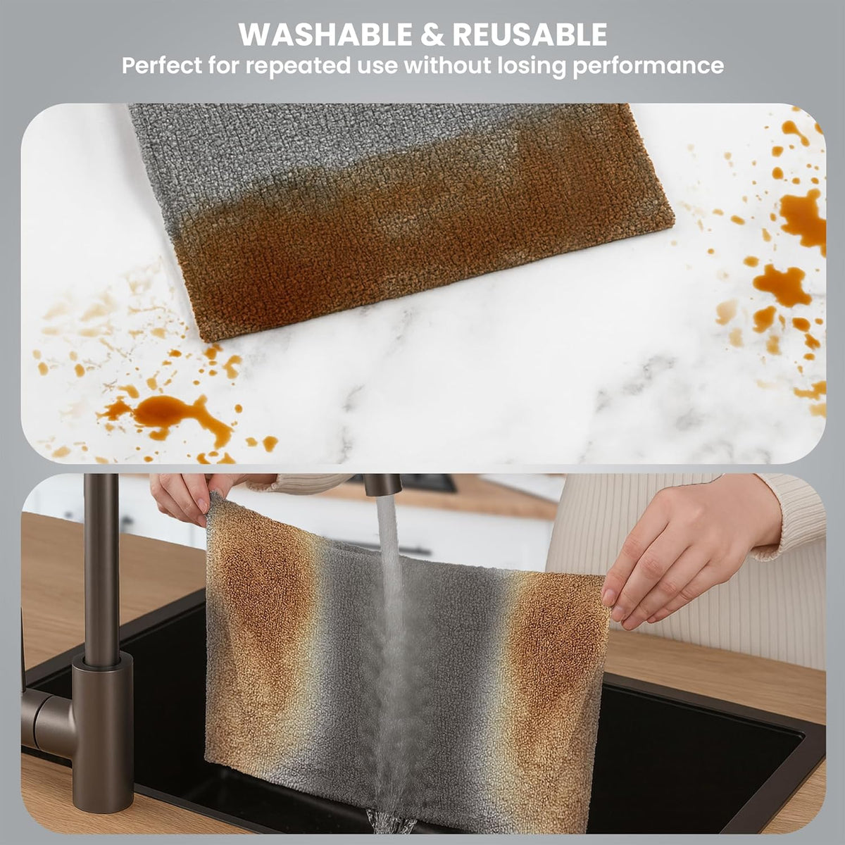 Microfiber Cleaning Cloth Roll, 20Pcs