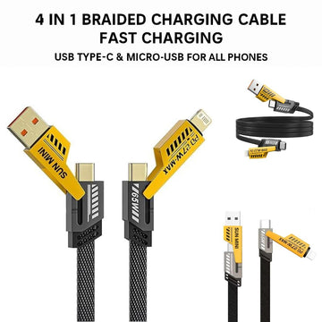 4-in-1 Ultra Fast Charging Cable | Data Cable for Phone, Tablet & Laptop