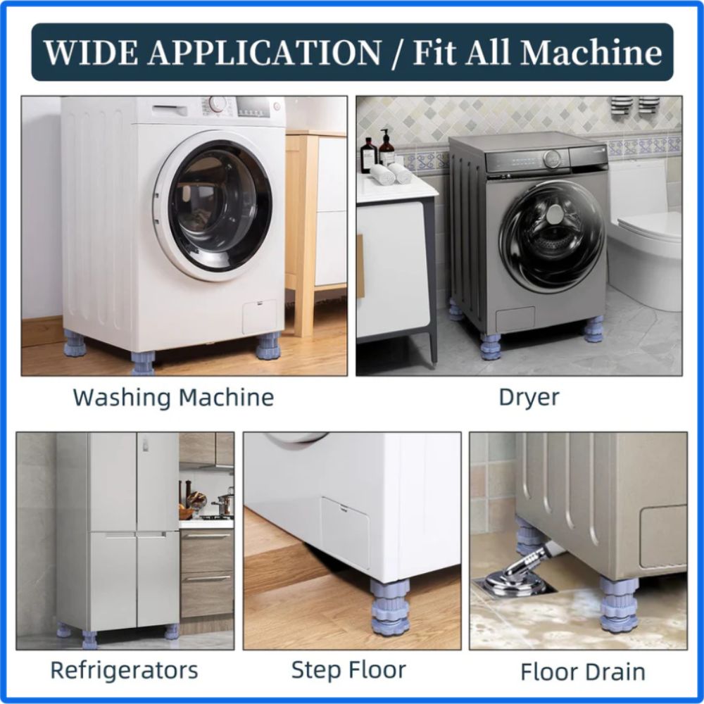 Heavy-Duty Anti-Vibration Pads for Washing Machine & Refrigerator (Set of 4)