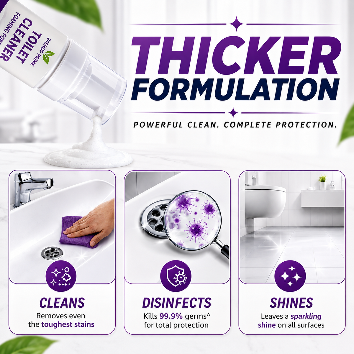 3-Pack Tap Cleaner, Kitchen Cleaner &amp; Toilet Cleaner Combo