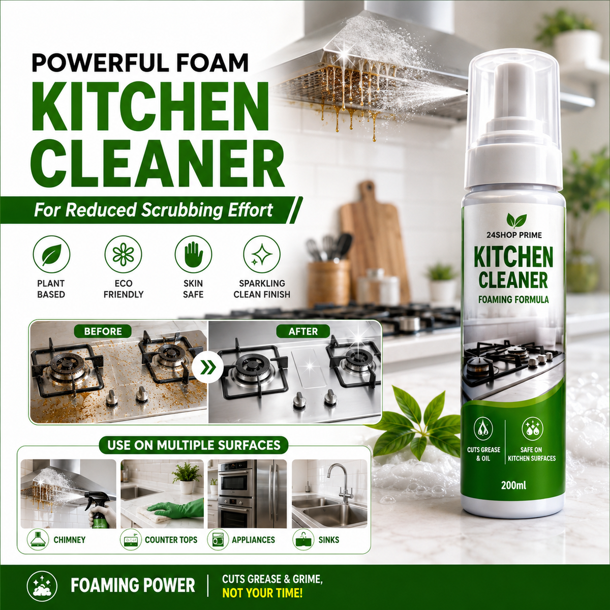 3-Pack Tap Cleaner, Kitchen Cleaner &amp; Toilet Cleaner Combo