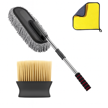 Pack of 3 Microfiber Car Duster & Complete Car Cleaning Kit